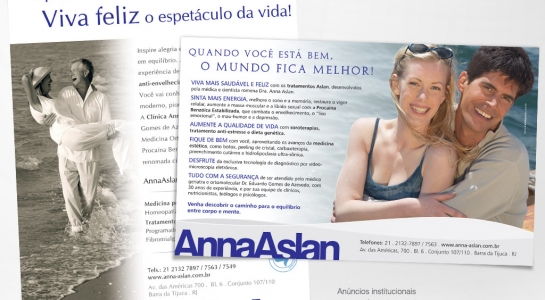 Anúncios institucionais – Clínica Anna Aslan.